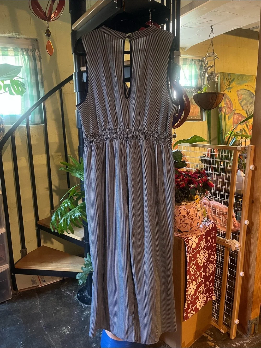 Monteau Navy White Jumpsuit with Navy Trim - Picture 4 of 7